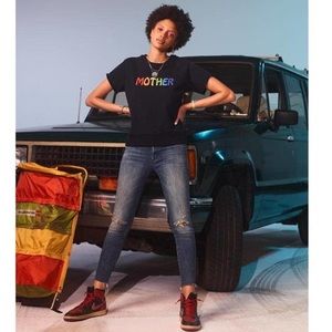 MOTHER Stunner Ankle Fray Jeans in FIELD OF DREAMS SIZE 24